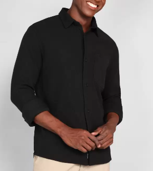 MEN'S CALVIN KLEIN COLLARED LONG SLEEVE SHIRT