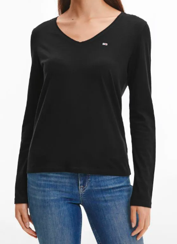 WOMAN'S TOMMY JEANS V NECK LONGSLEEVE